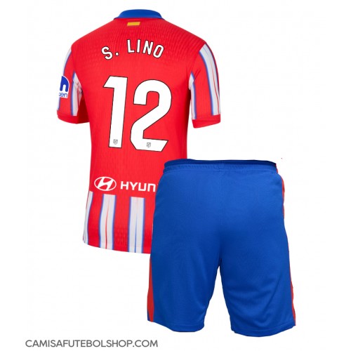 Camisa de time de futebol Atletico Madrid Samuel Lino #12 Replicas 1º Equipamento Infantil 2024-25 Manga Curta (+ Calças curtas)